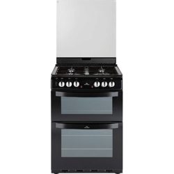 New World 601DFDOL 60cm Dual Fuel Double Oven Cooker in Black